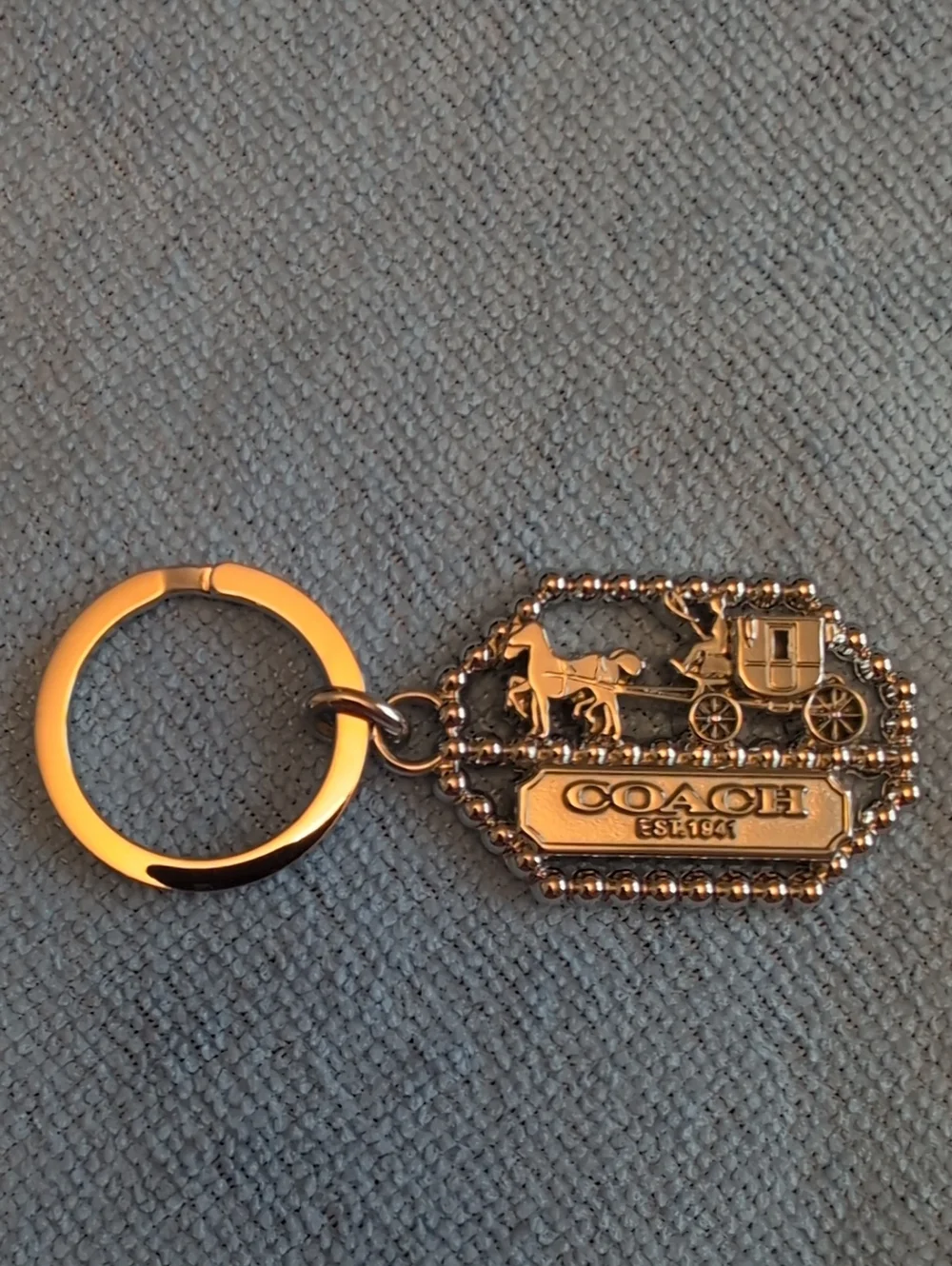 Coach Carriage Logo Key Chain Bag Charm